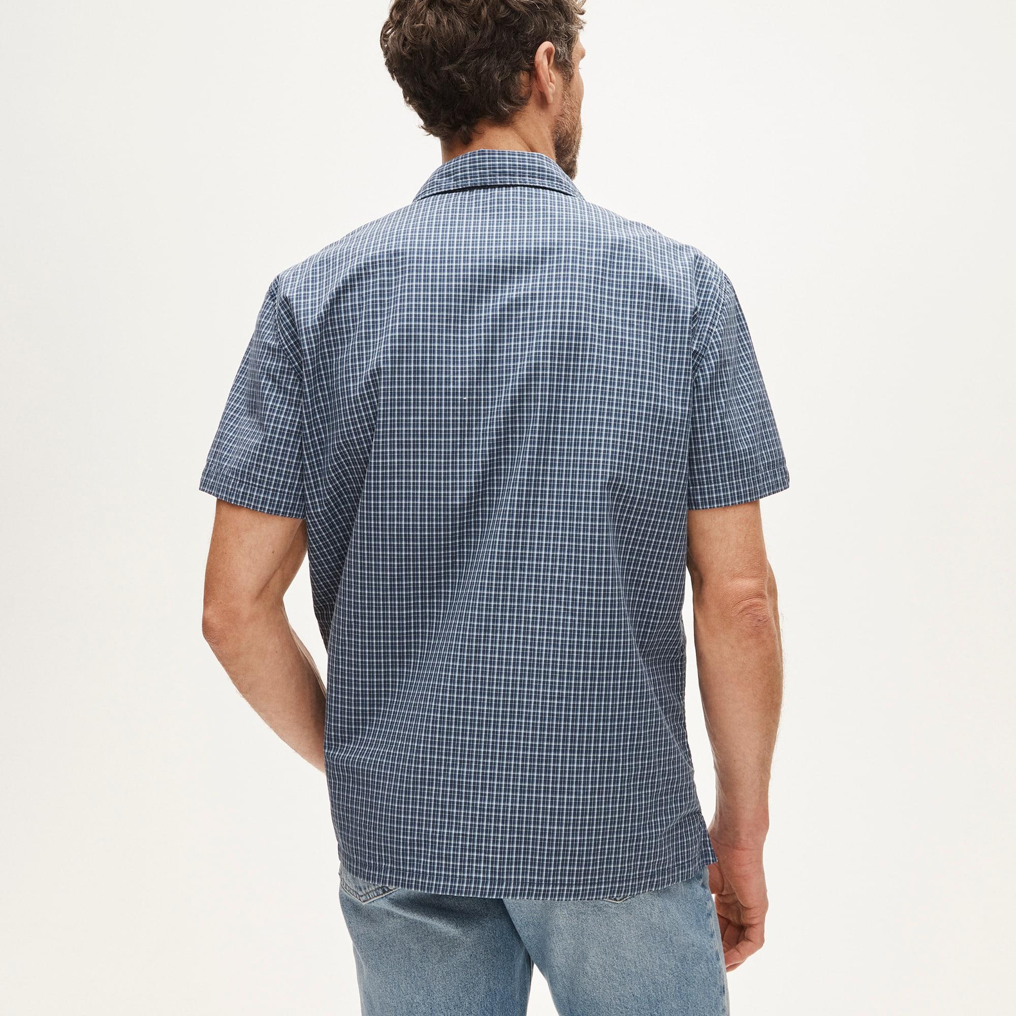 Short-sleeve cotton poplin camp-collar shirt Product Image