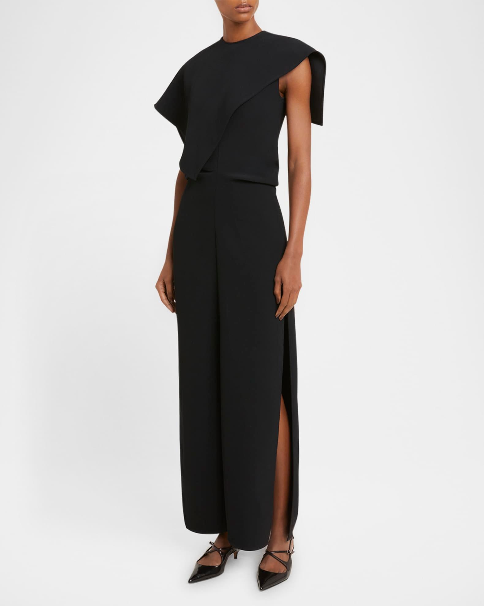 Selene Cape Bi-Stretch Suiting Maxi Dress Product Image