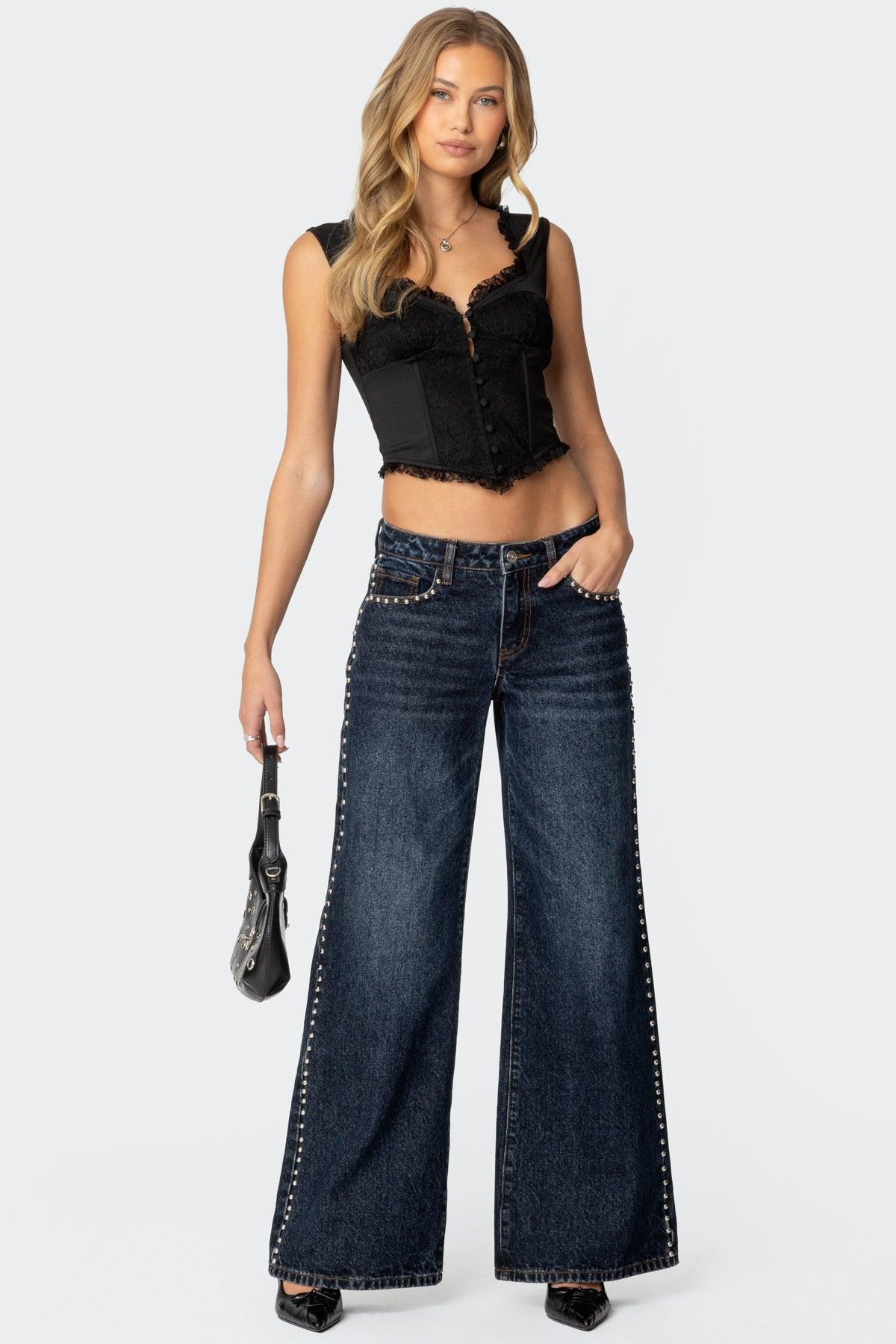 Button Front Lacey Corset Product Image