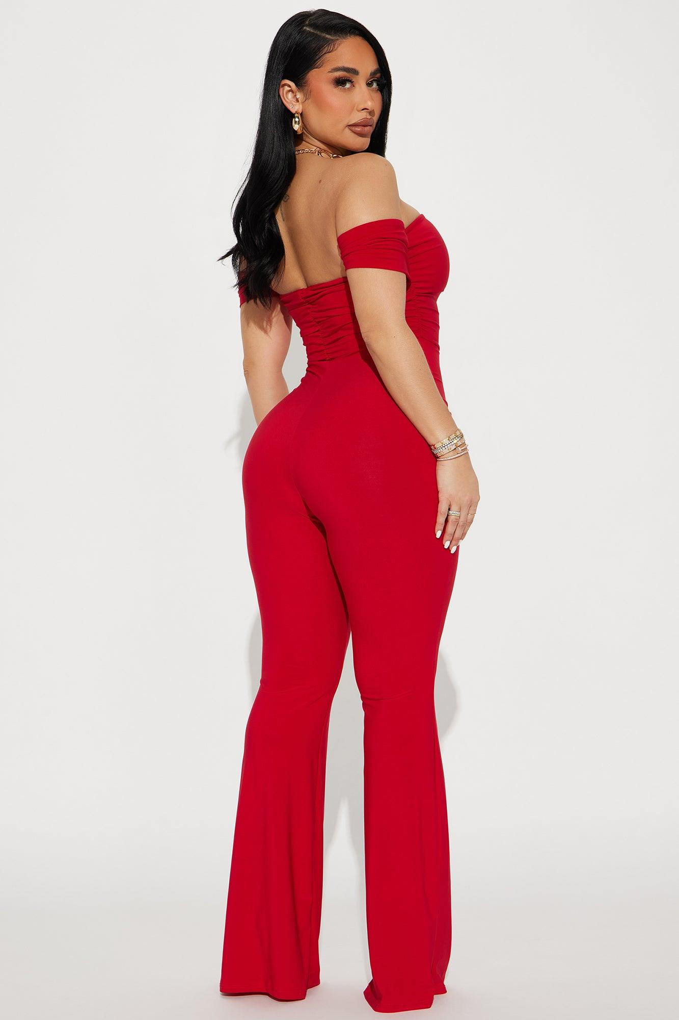 Running From You Jumpsuit  - Red Product Image