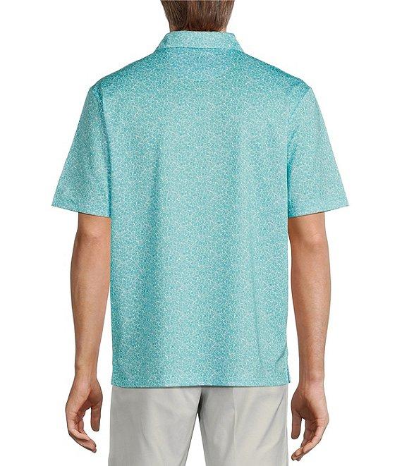 Roundtree & Yorke Performance Short Sleeve Outline Floral Print Polo Shirt Product Image
