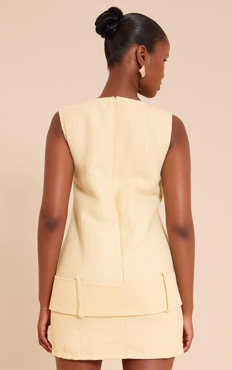 Lemon Boucle Oversized Low Belt Shift Dress Product Image