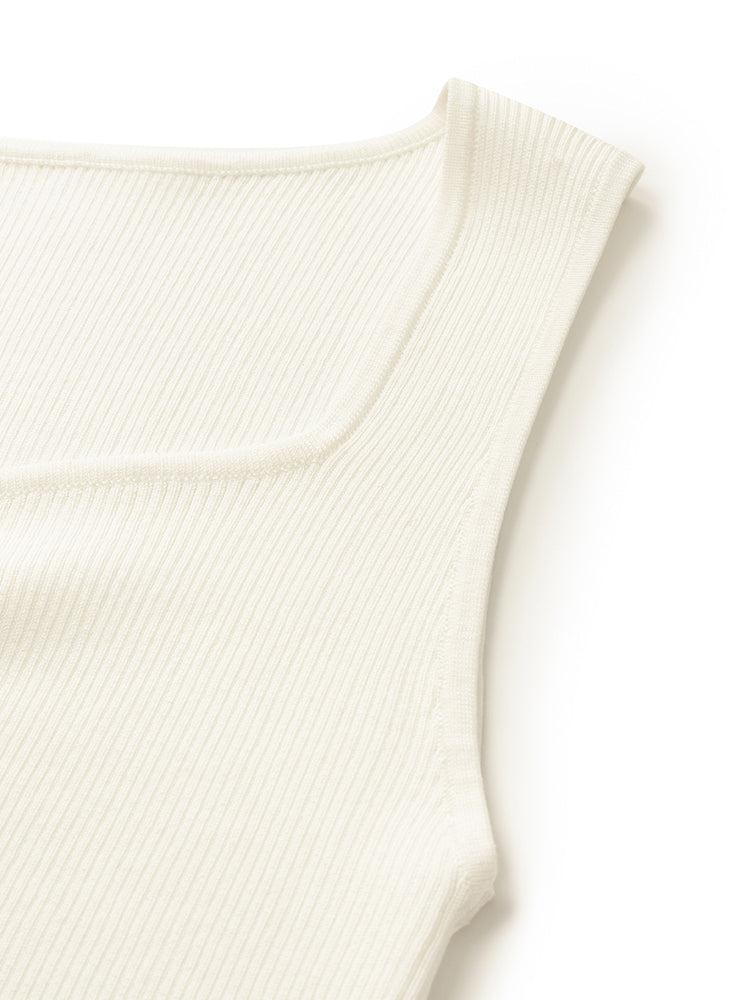 Acetate Knitted Ruched Women Vest Product Image