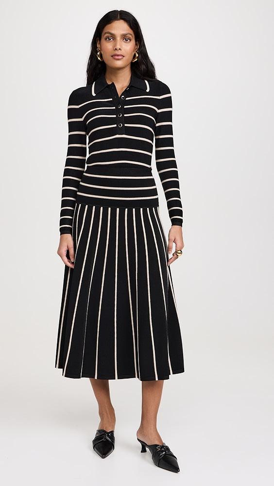 Zimmermann Crush Stripe Long Sleeve Polo | Shopbop Product Image