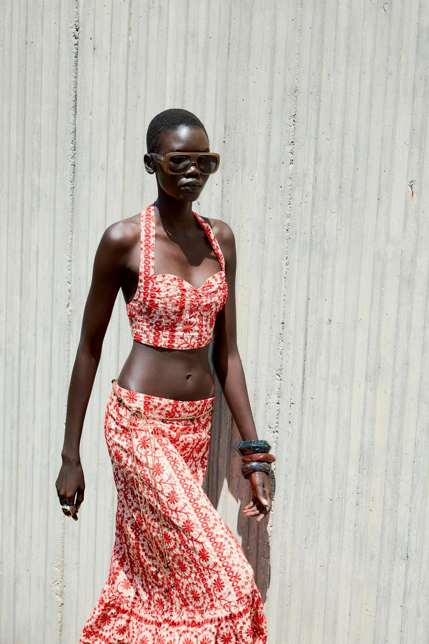 EMBROIDERED EYELET CROP TOP Product Image