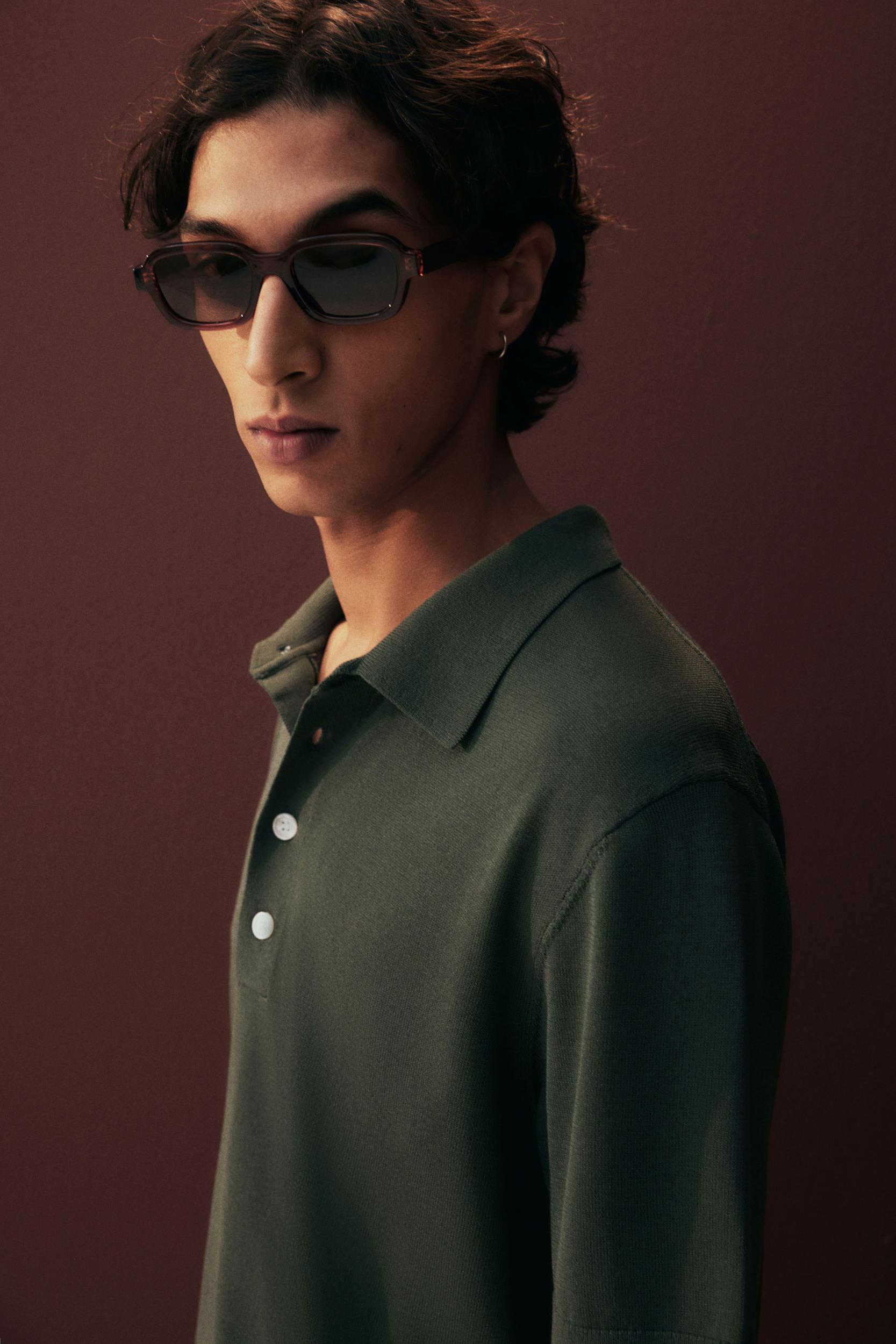 Regular-Fit Fine-Knit Polo Shirt Product Image