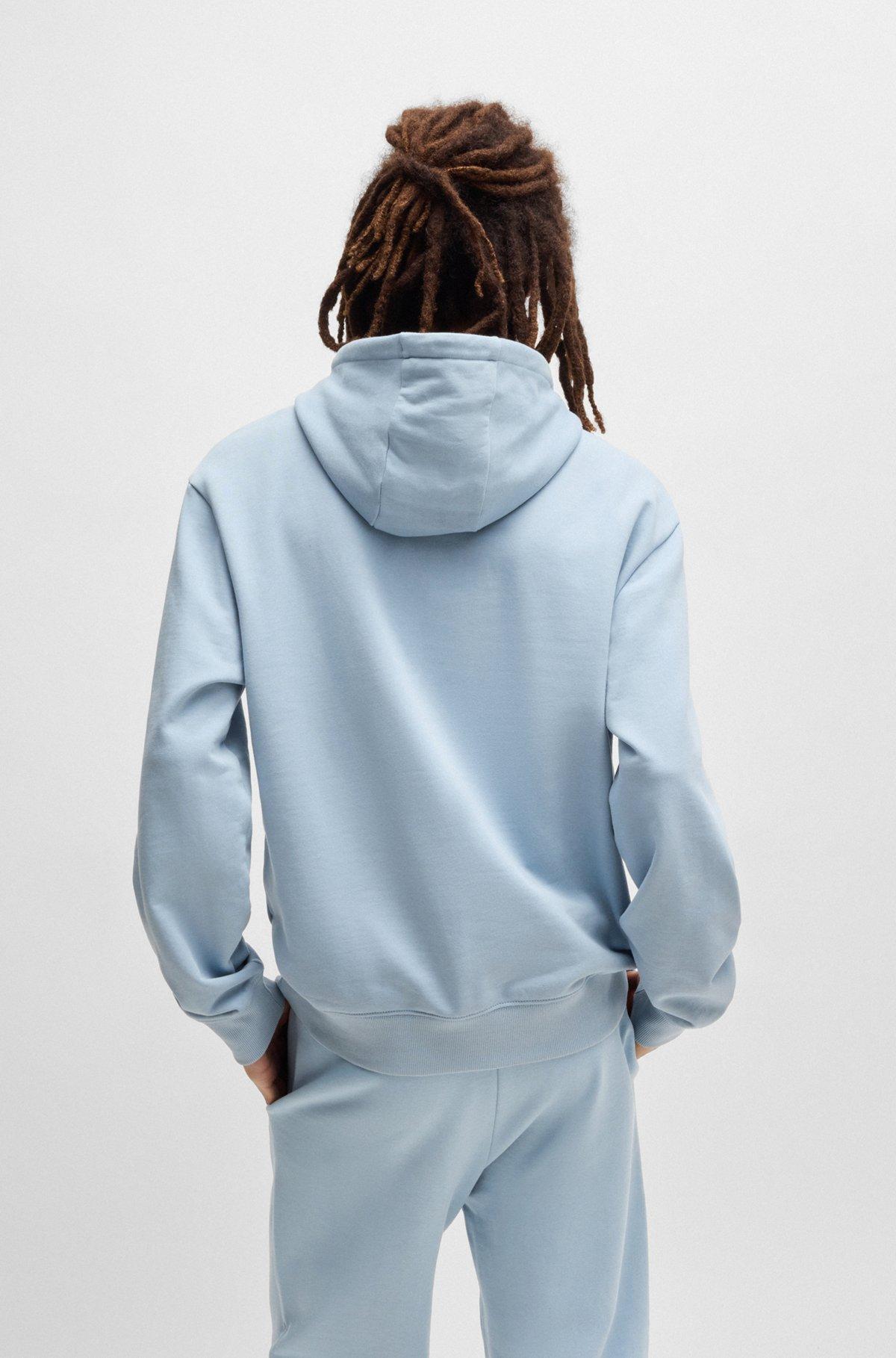 Cotton-terry relaxed-fit hoodie with logo print Product Image