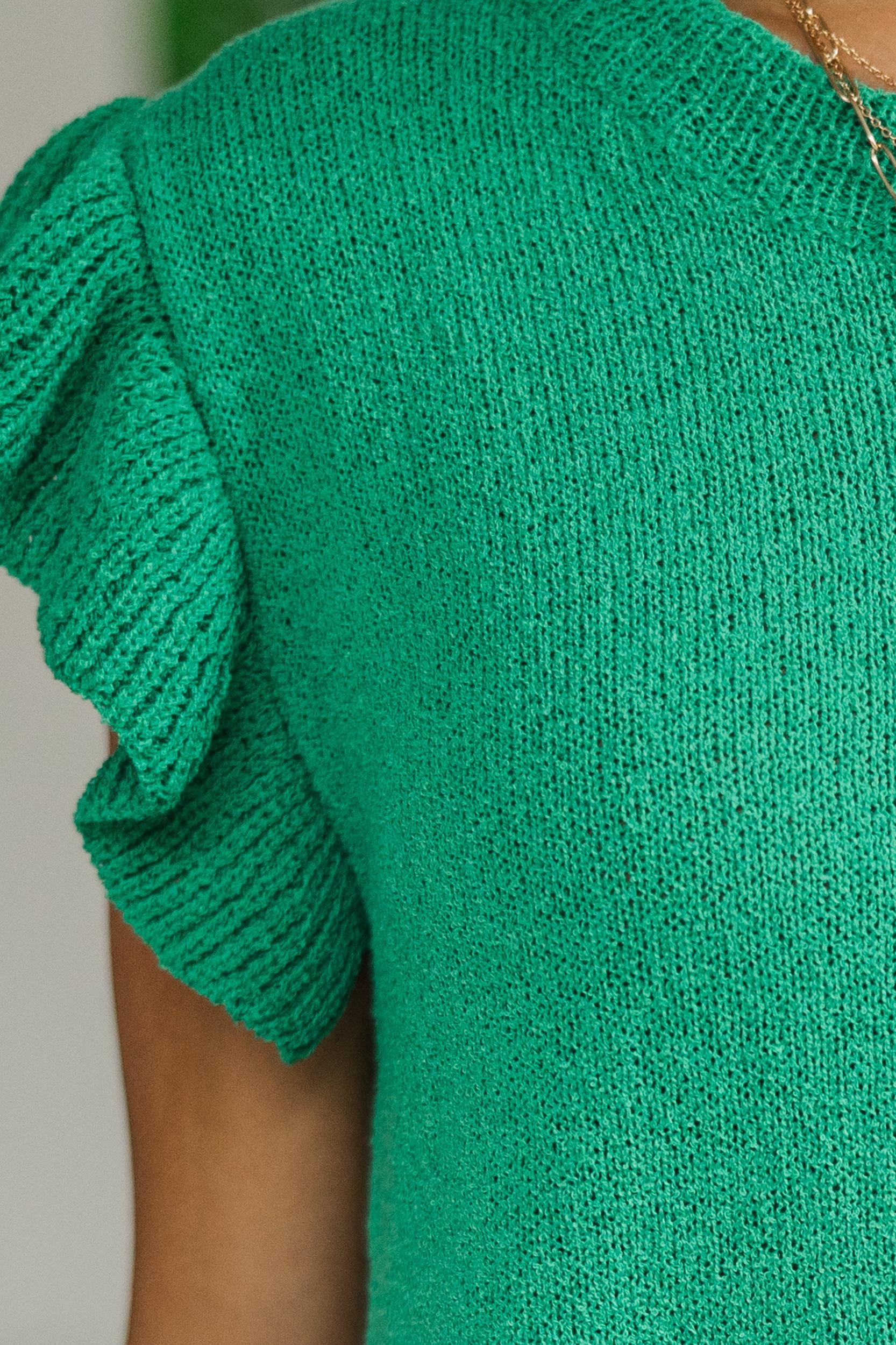 Certain Joy Emerald Green Knit Top Female Product Image