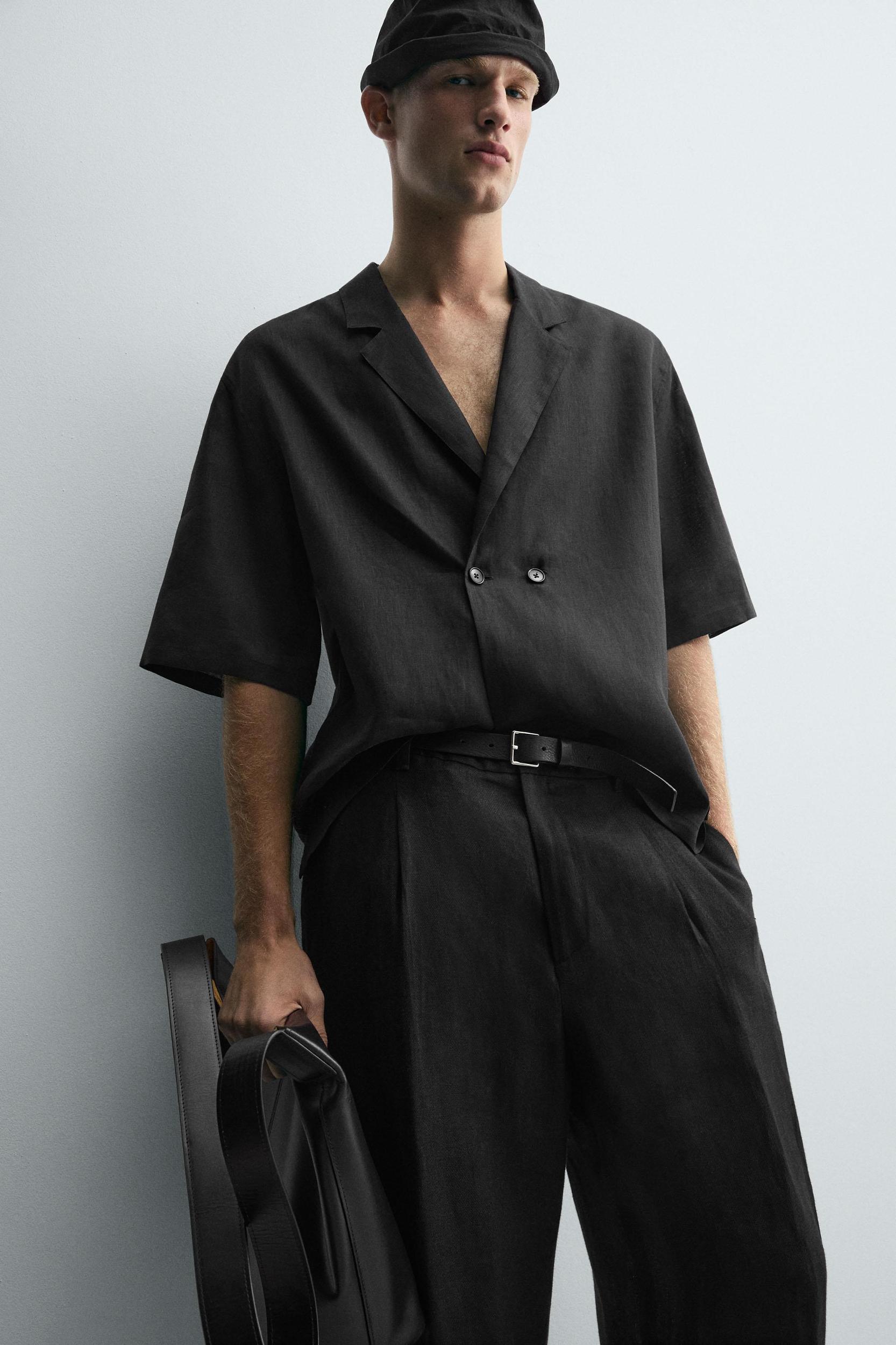 100% LINEN KIMONO SHIRT Product Image