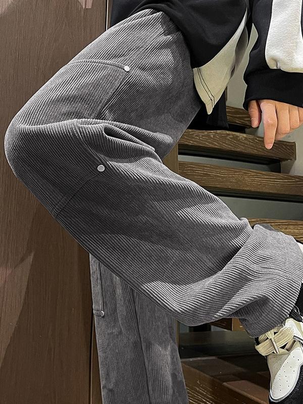 Men's Vintage Corduroy Drawstring Cargo Pants Product Image