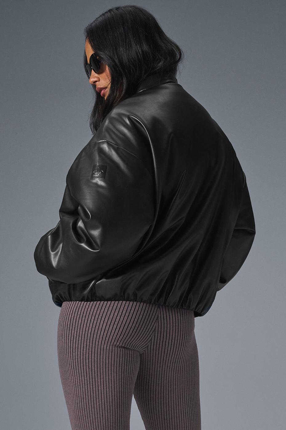 Faux Leather Premier Bomber - Black Female Product Image