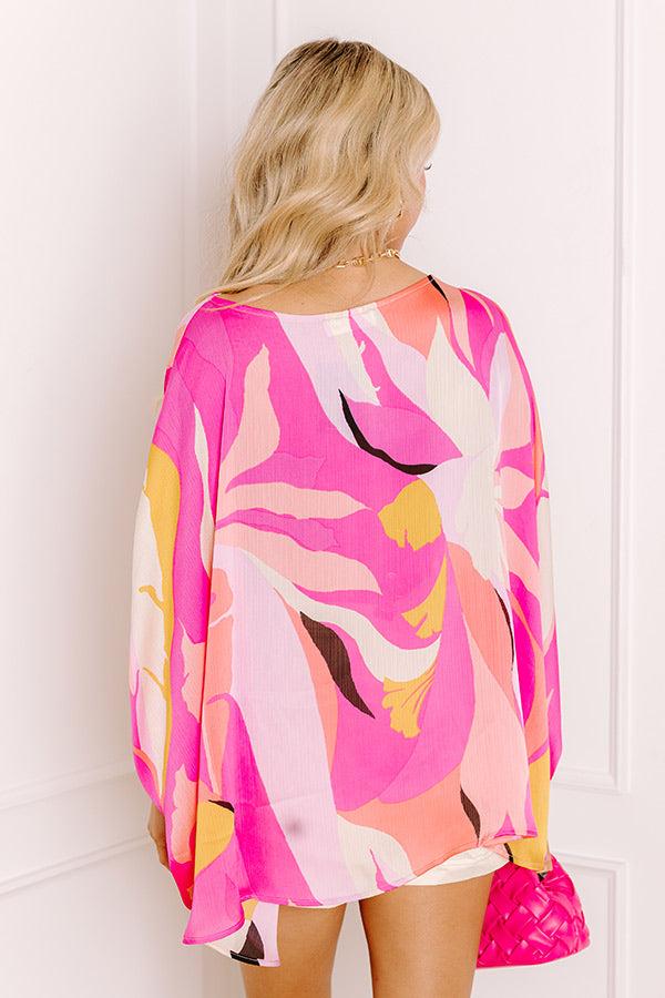 Shades Of Paradise Caftan Top in Pink Product Image