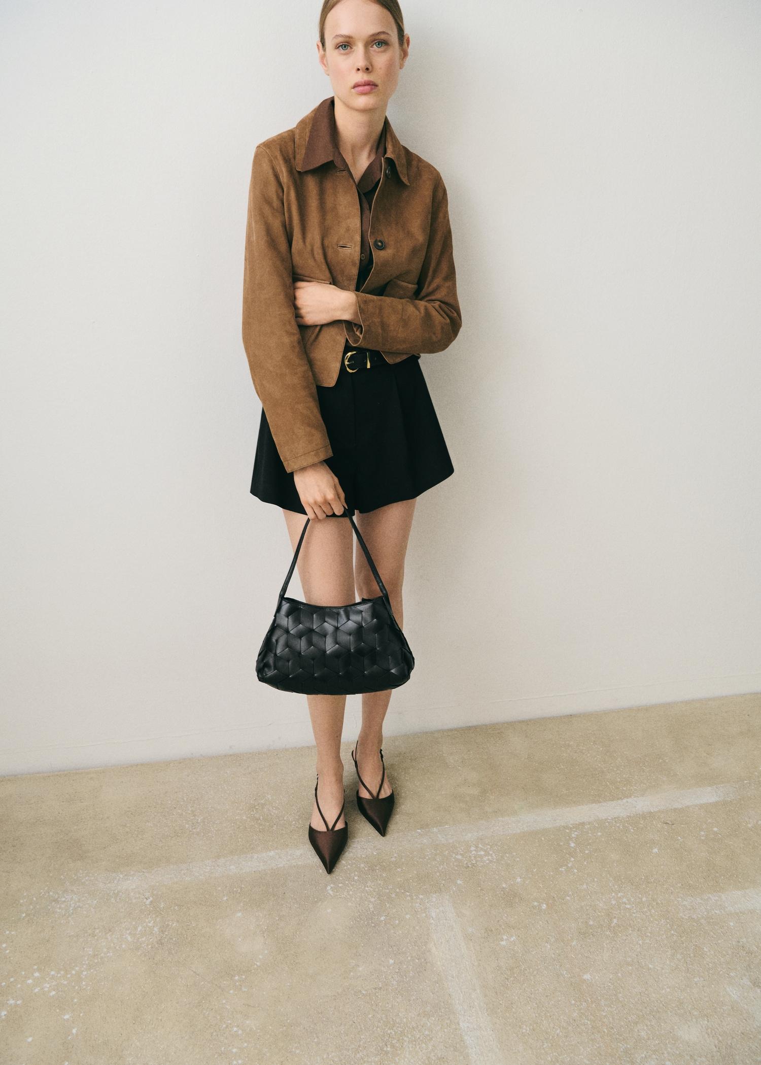 Suede leather jacket - Women | MANGO USA Product Image