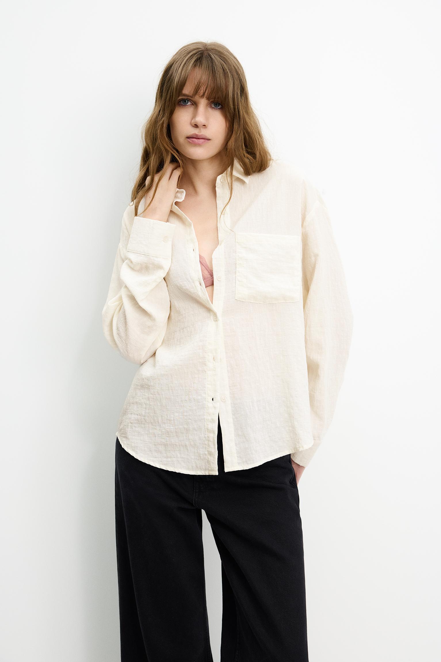 Semi-sheer oversize shirt Product Image