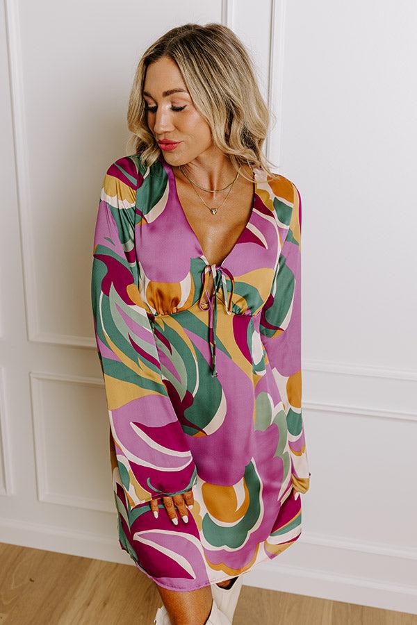 Groovy Mindset Satin Mini Dress Product Image