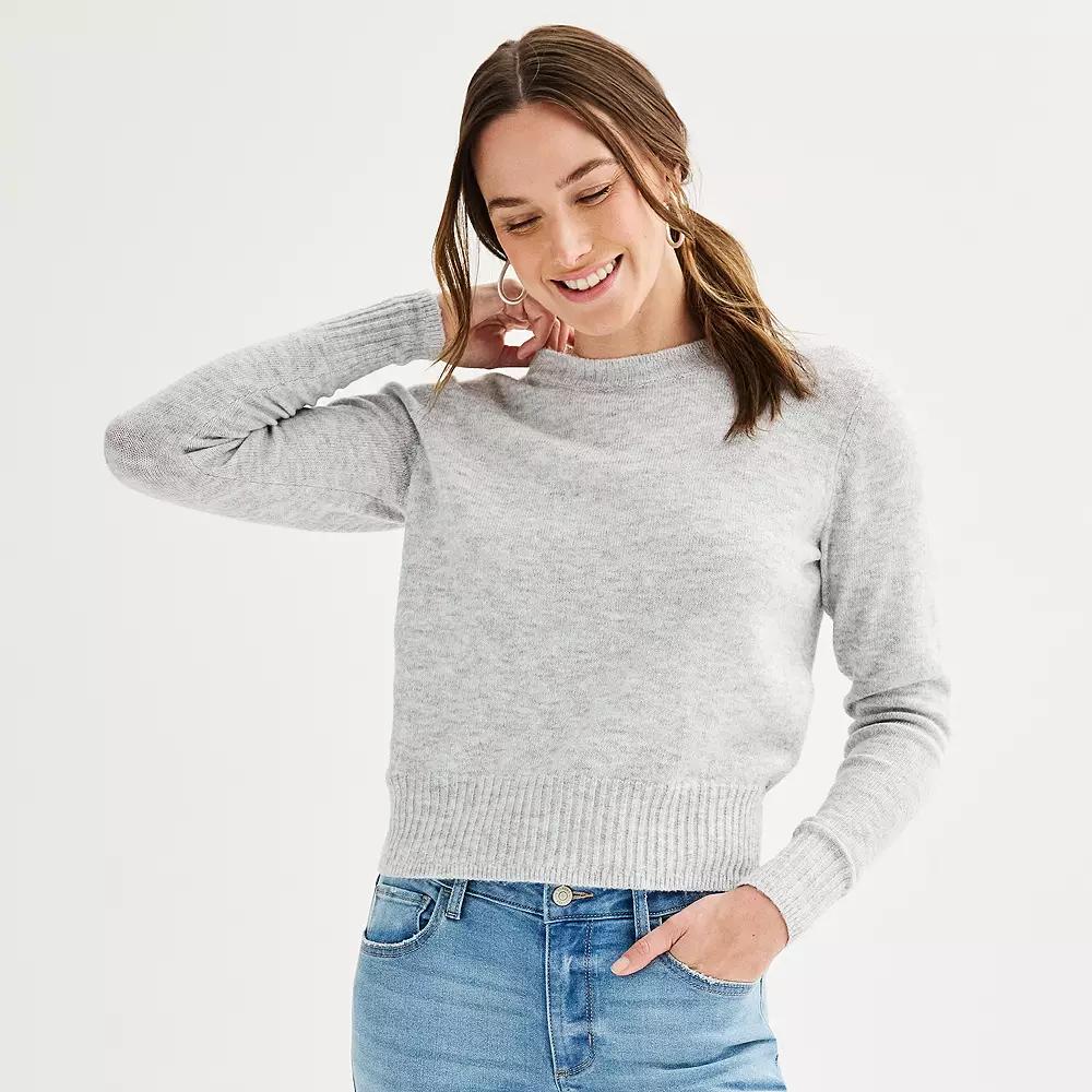 Petite Women's Sonoma Goods For Life® Crewneck Sweater,  Product Image