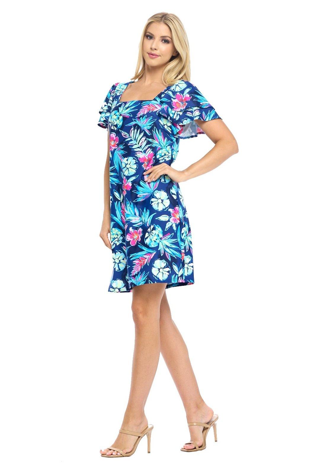 Navy Scoop Neck Dress Product Image