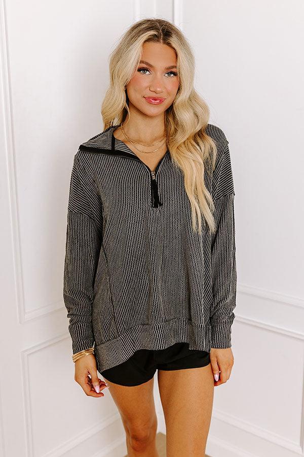 Bonfire Ready Ribbed Sweatshirt in Black Product Image