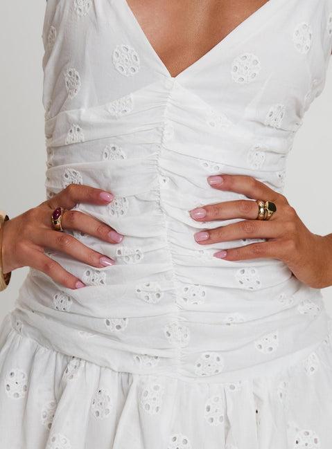 Rothea Mini Dress White Brodierie Product Image