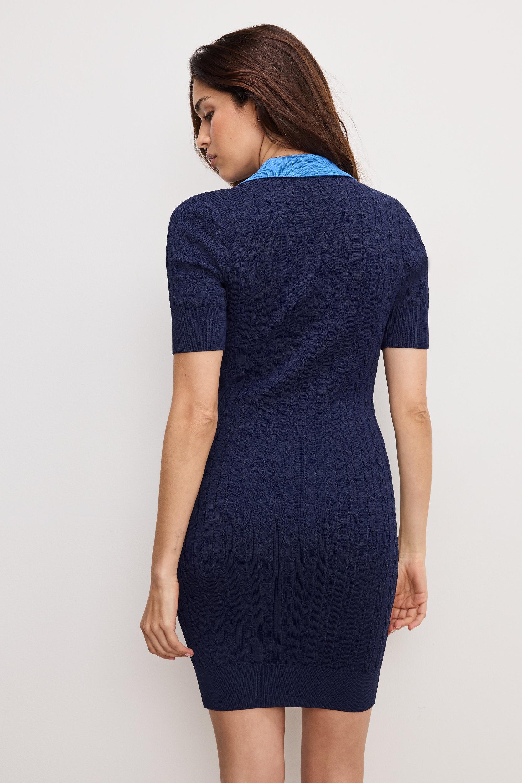 CABLE KNIT MINI DRESS | MIDNIGHT002 Product Image