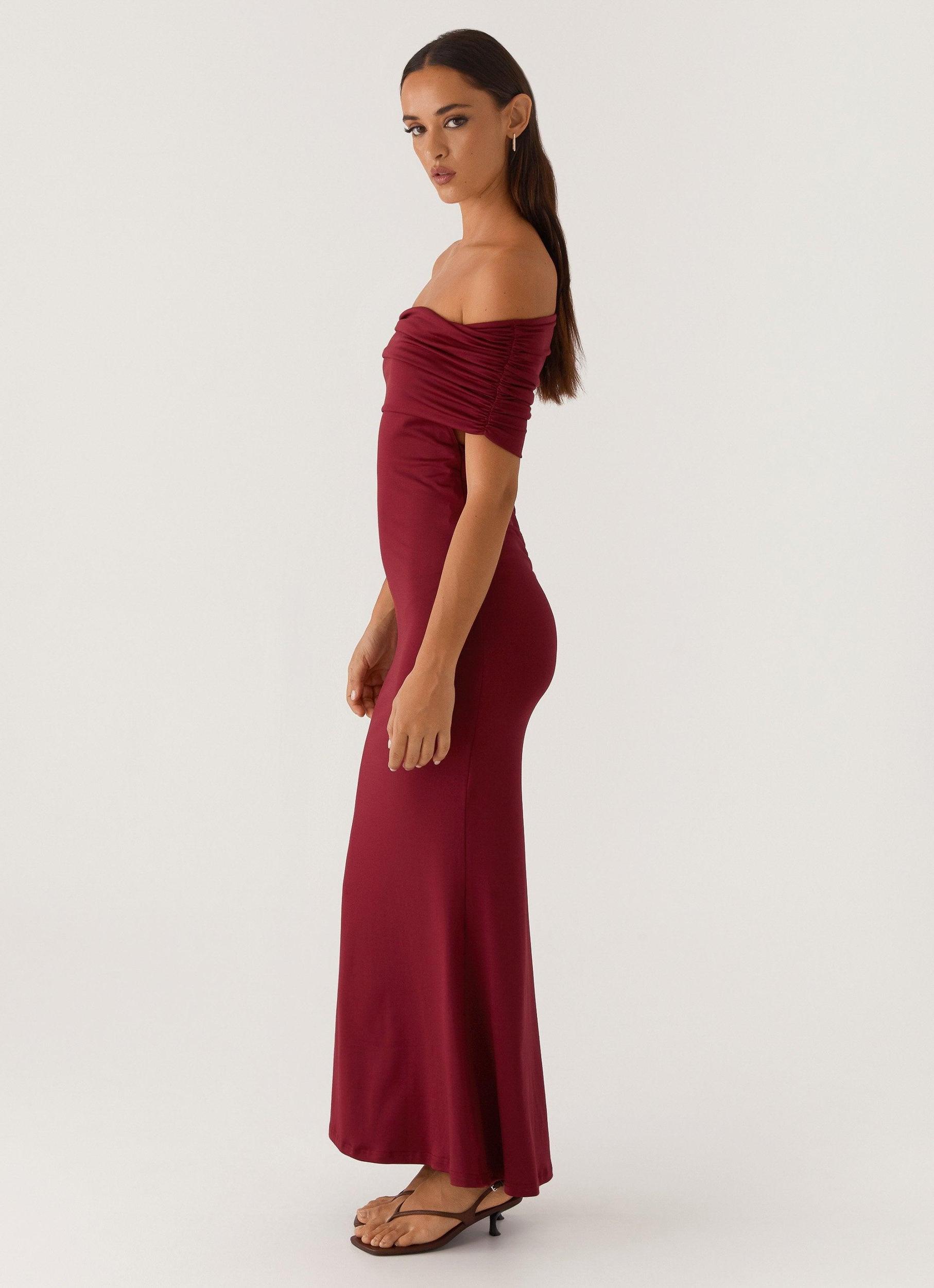 Maude Maxi Dress - Maroon Product Image