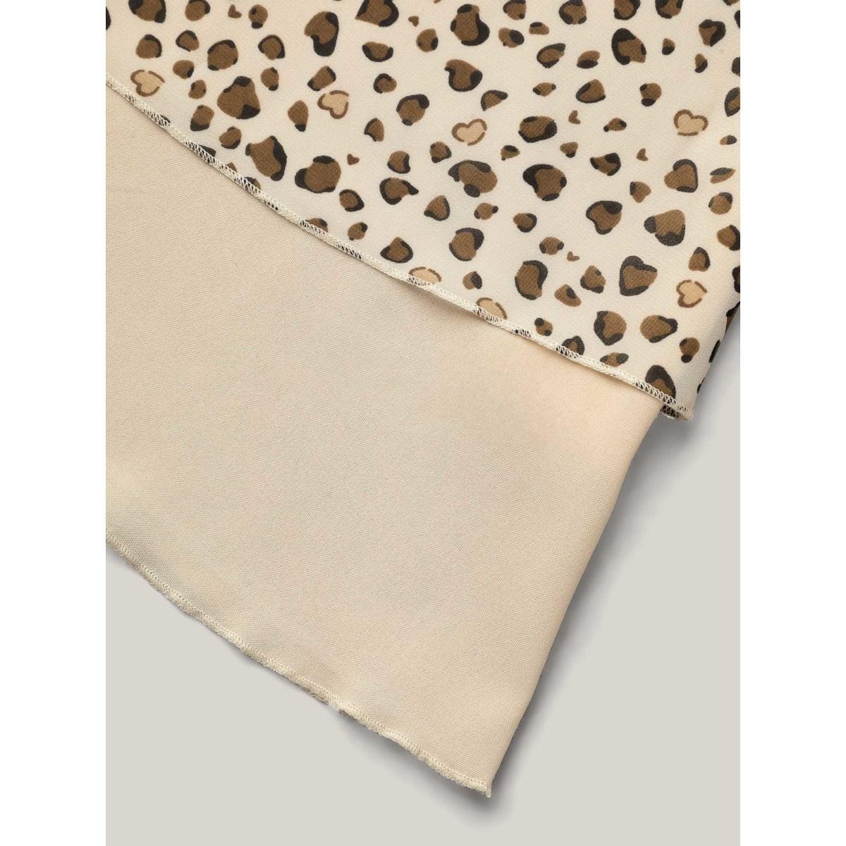 Plus Size LightBrown Polka Dot Print Ruffled V-Neck Layered Shirt Women Leisure Half Sleeve V-neck Casual Blouses BloomChic 14-16/1X Product Image