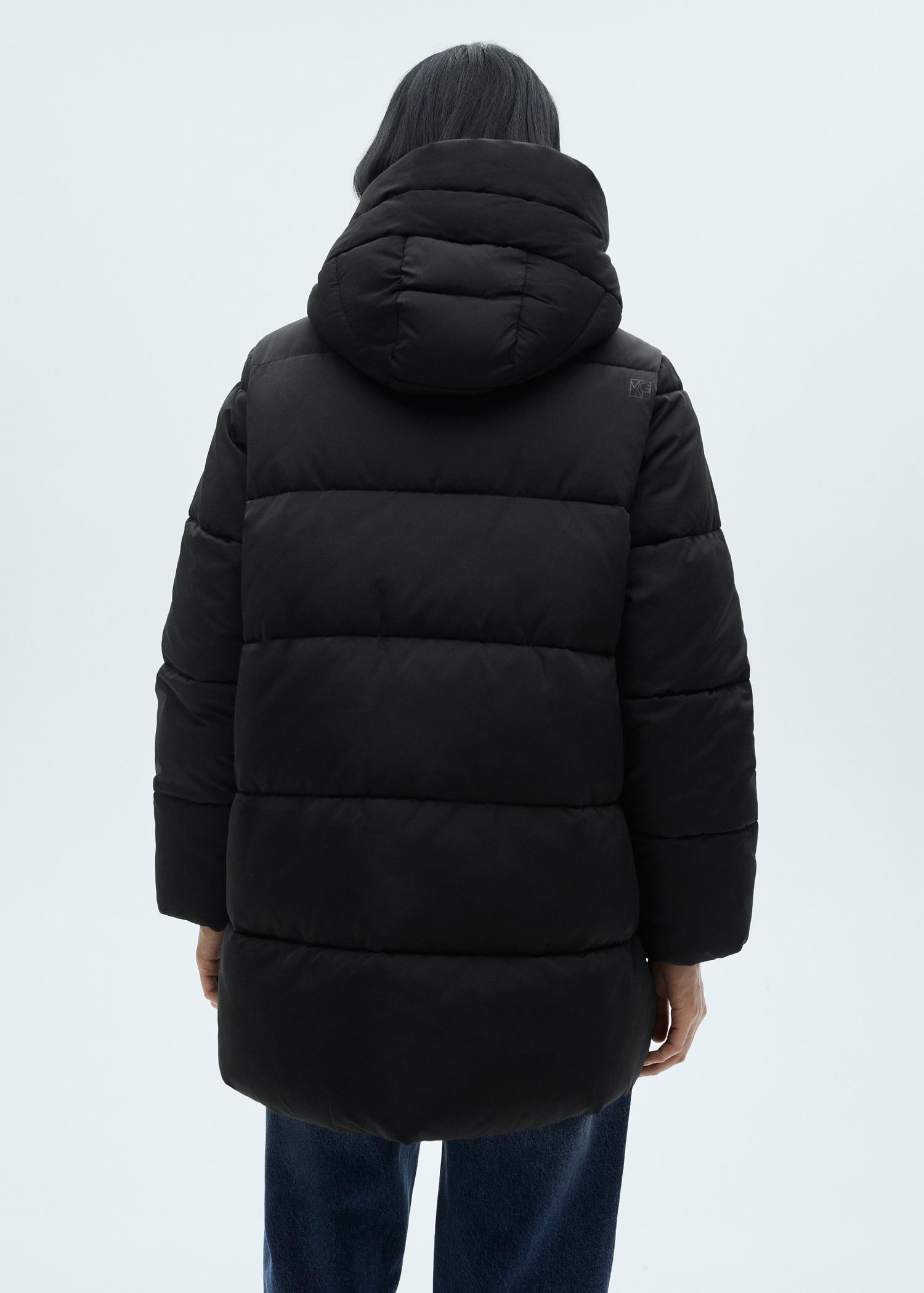 Quilted midi anorak with hood - Women | MANGO USA Product Image