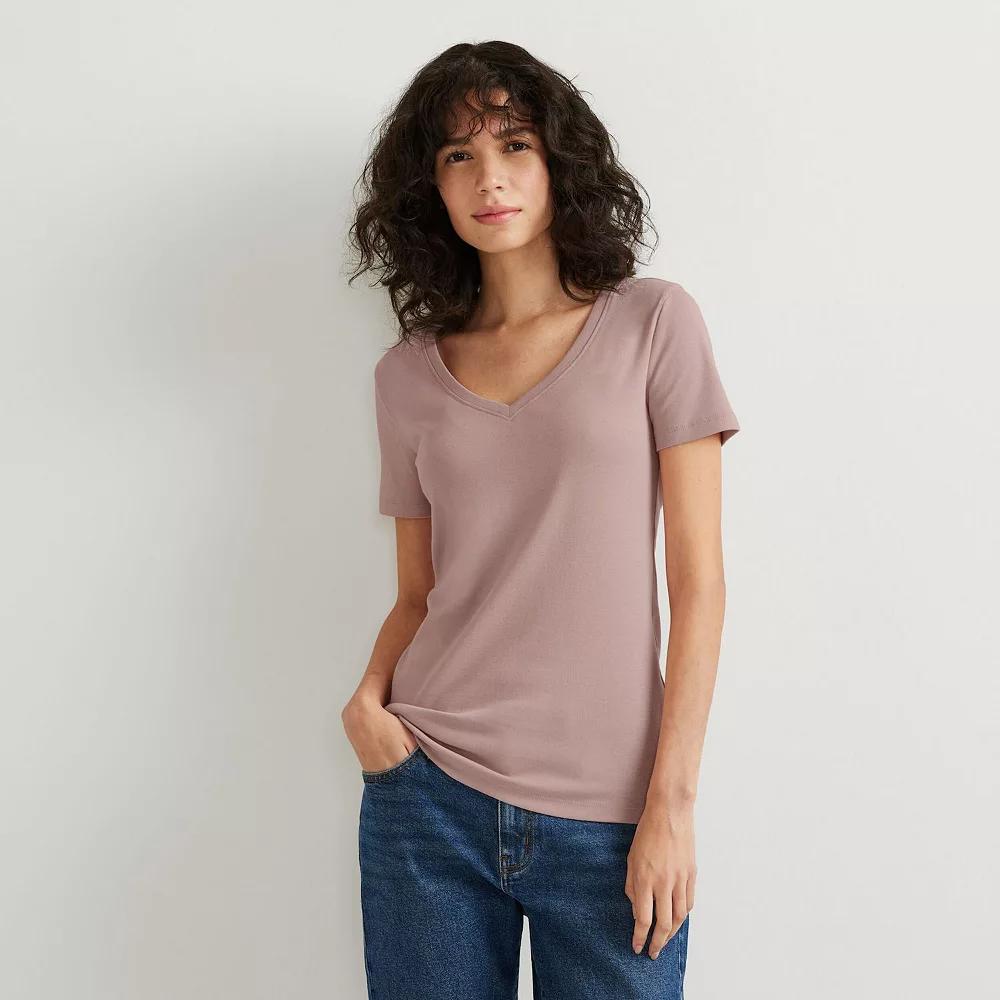 Women's Eddie Bauer Favorite Short-Sleeve V-Neck Tee,  Product Image