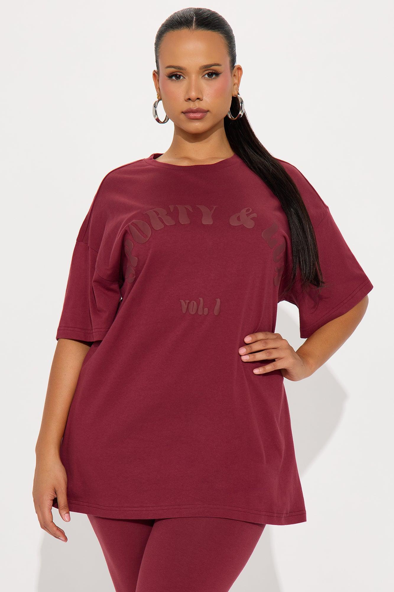 Sporty & Lux Legging Set - Burgundy Female Product Image