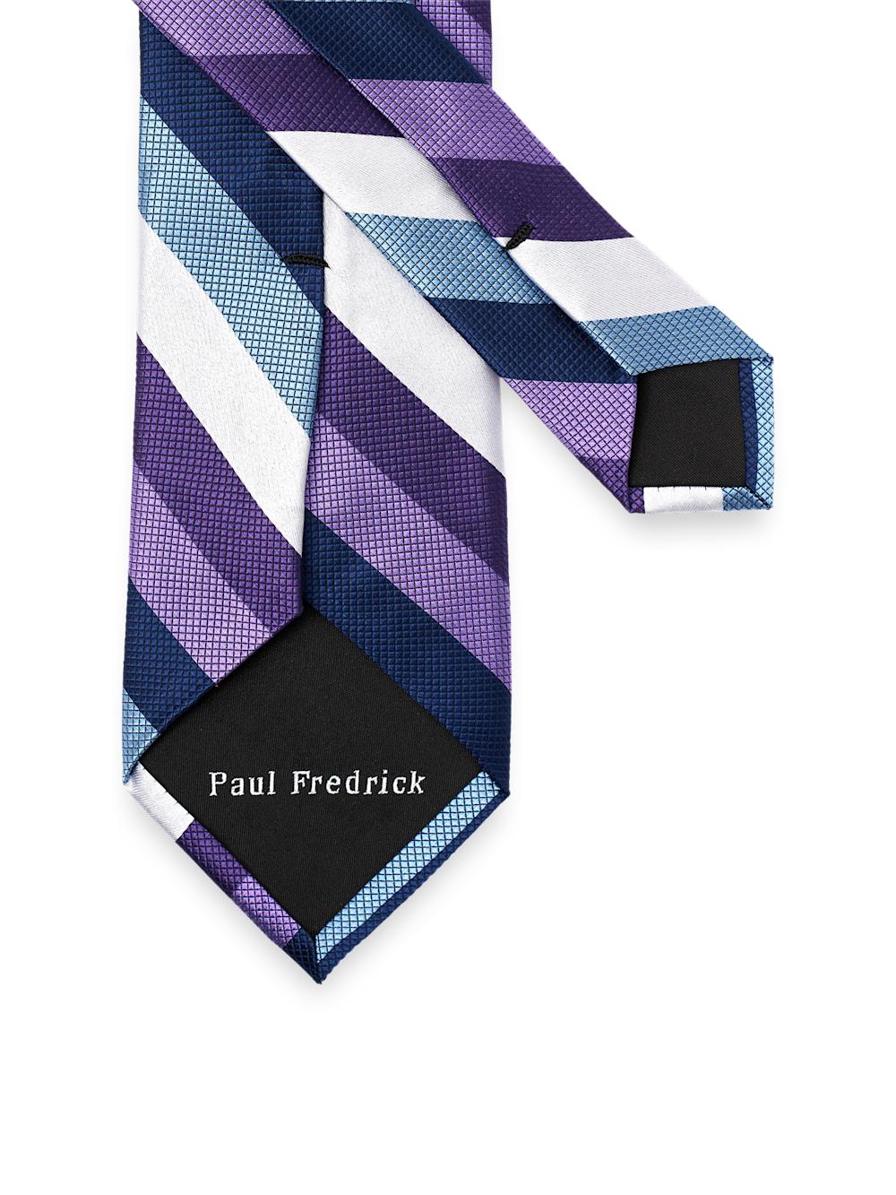 Stripe Woven Silk Tie - Purple Multi Product Image