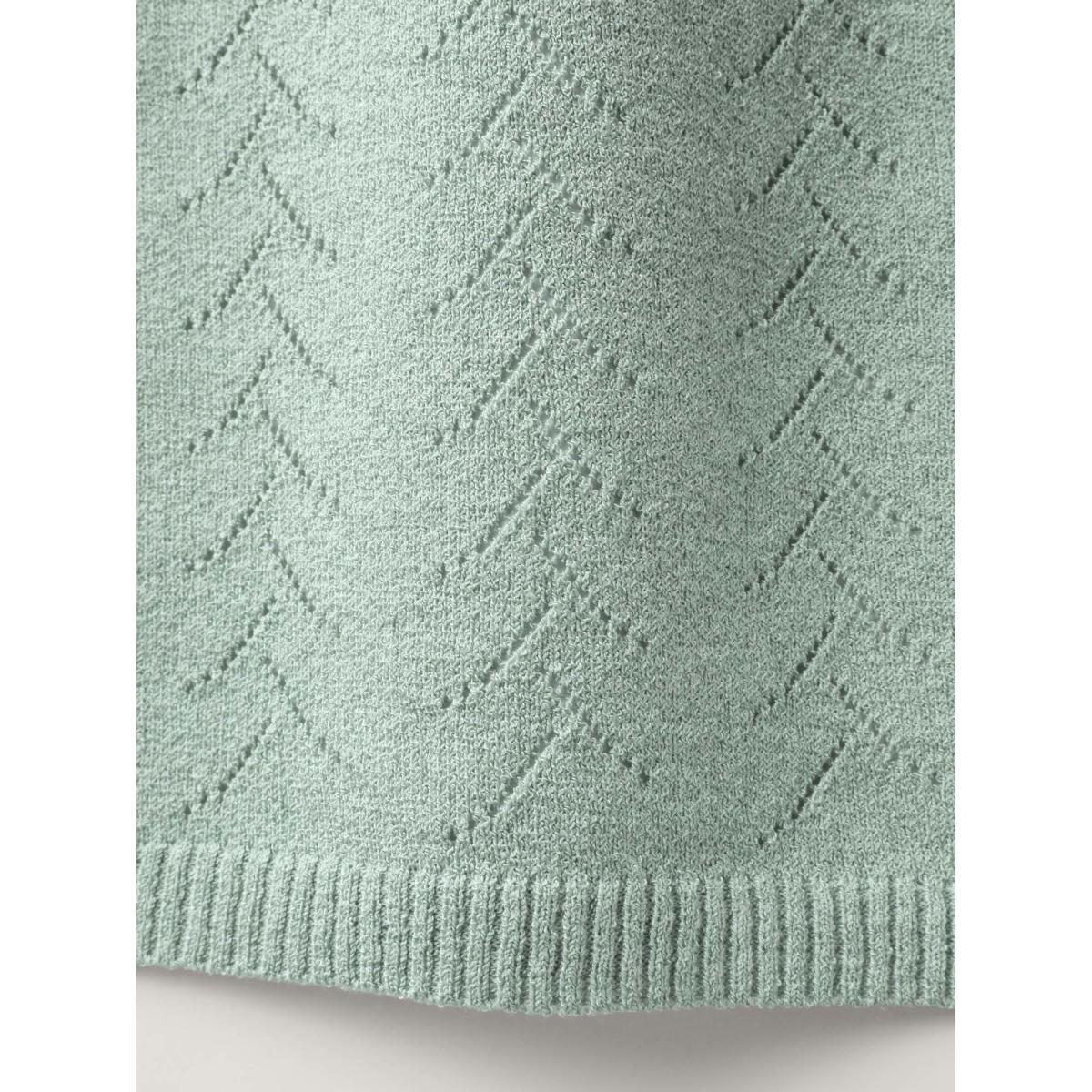 Plus Size Texture V Neck Lightweight Pullover Greenbean Women Leisure Long Sleeve V-neck Casual Pullovers BloomChic 10/M Product Image