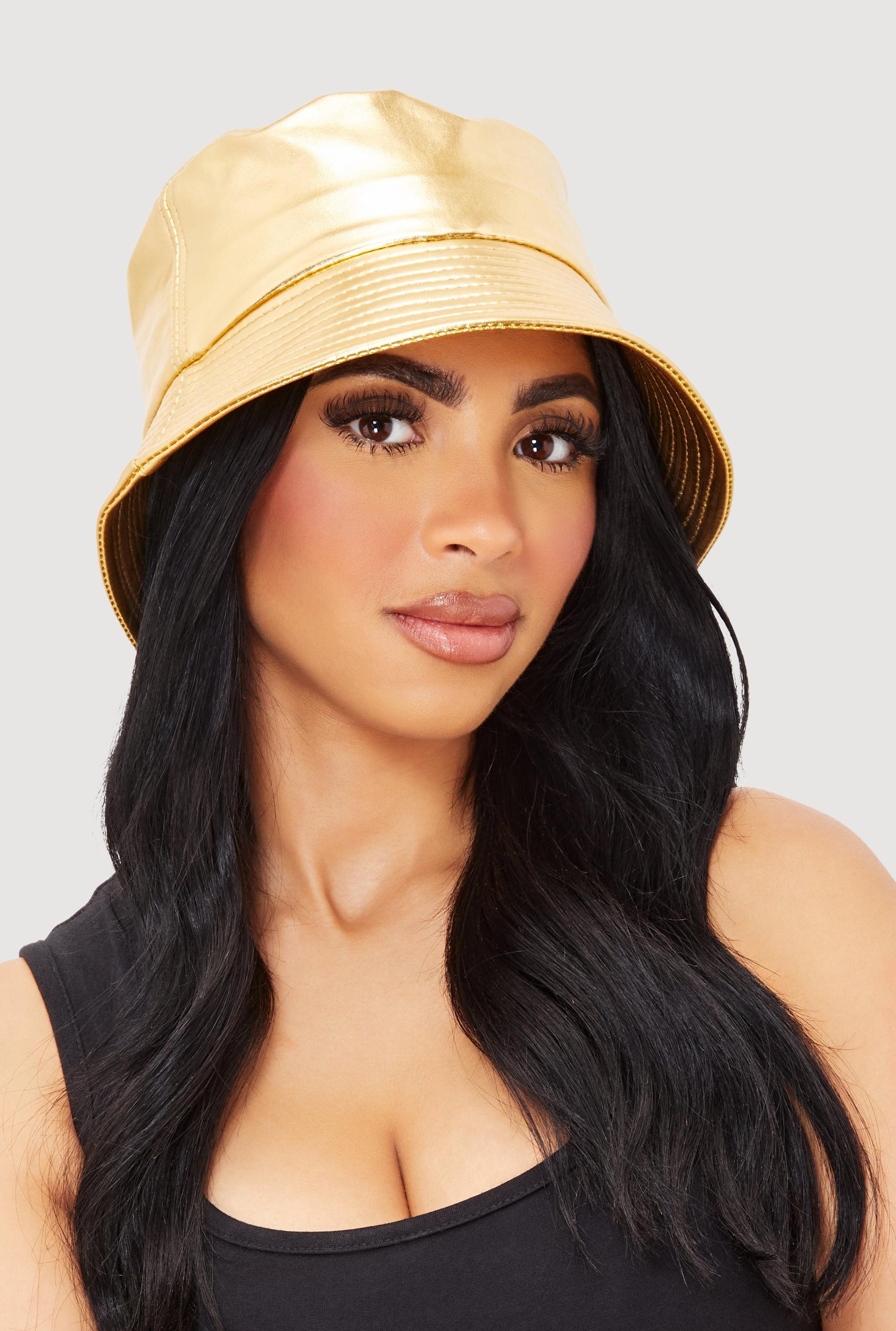 Stylish Metallic Bucket Hat Female Product Image