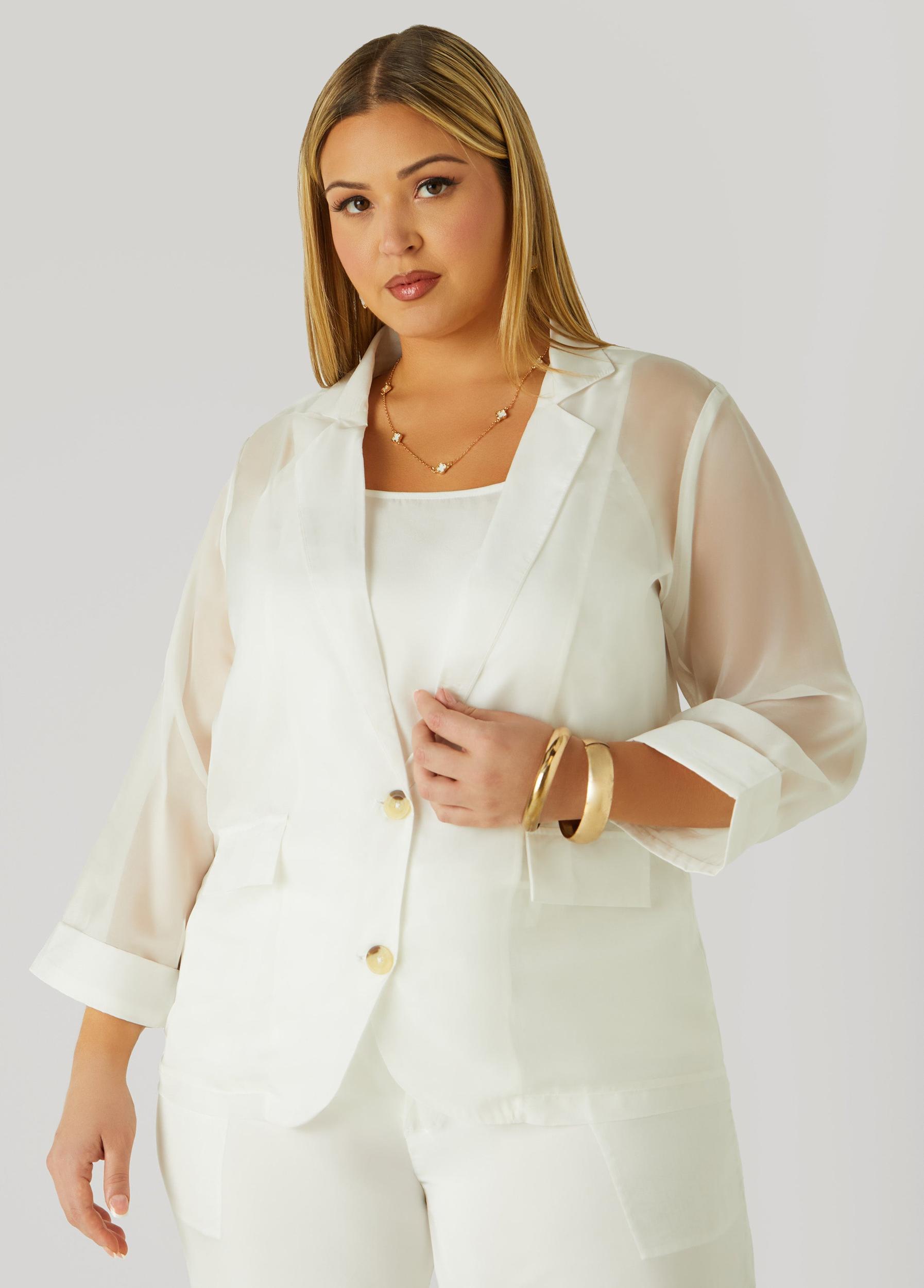 Plus Size Belted Chiffon Straight Leg Pants Ashley Stewart Product Image