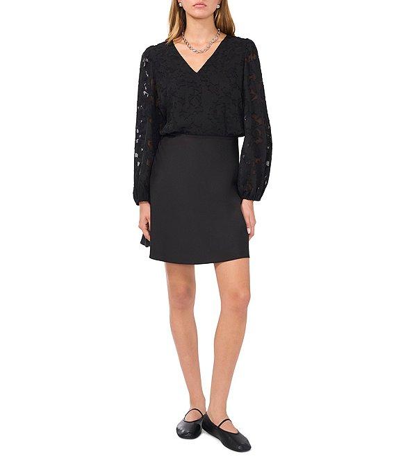 1. STATE Satin High Rise Bias Cut Flounce Mini Skirt Product Image