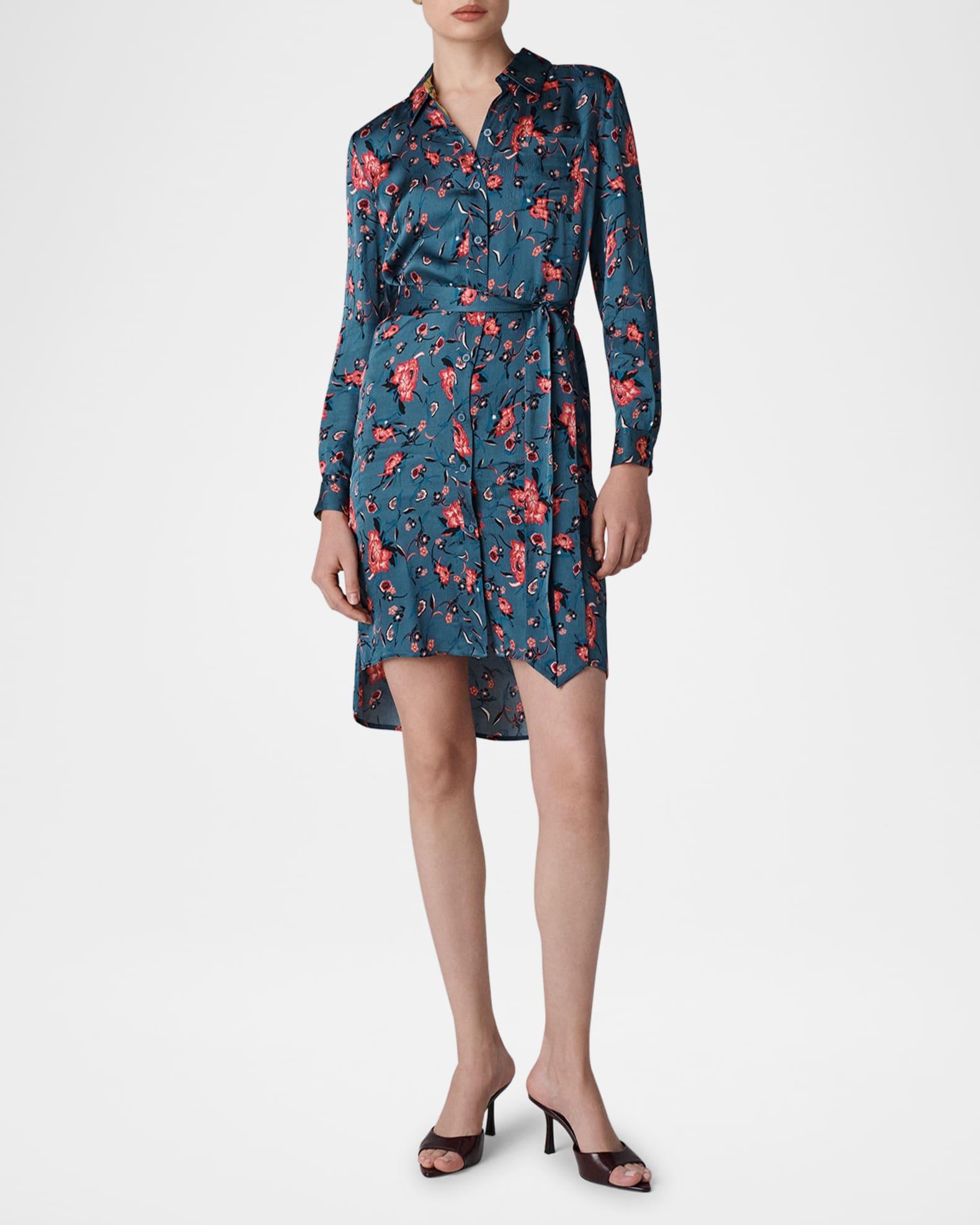 Prita Floral-Print Viscose Mini Shirtdress Product Image