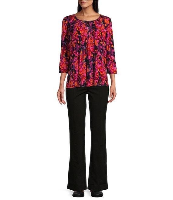 Intro Bella Double Knit Ponte Slimming Waist Pull-On Boot Leg Pants Product Image