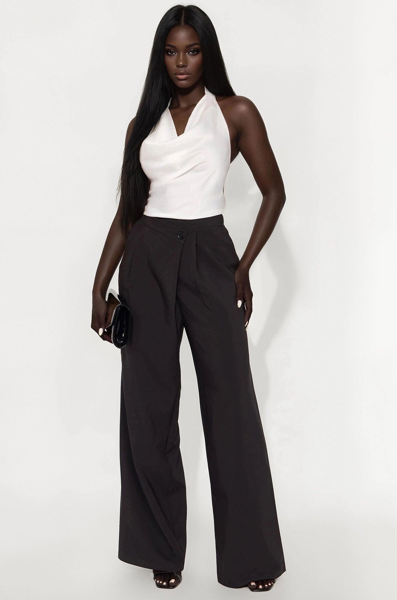 Eyes On The Prize Halter Jumpsuit - Black/combo Female Product Image