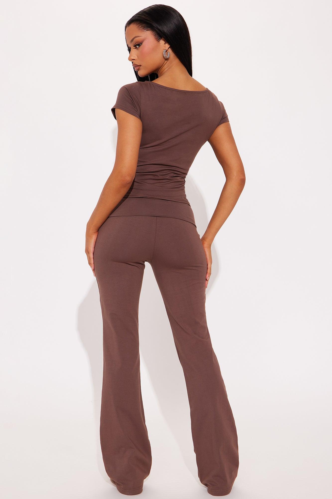 Nellie Flare Pant Set - Brown Product Image