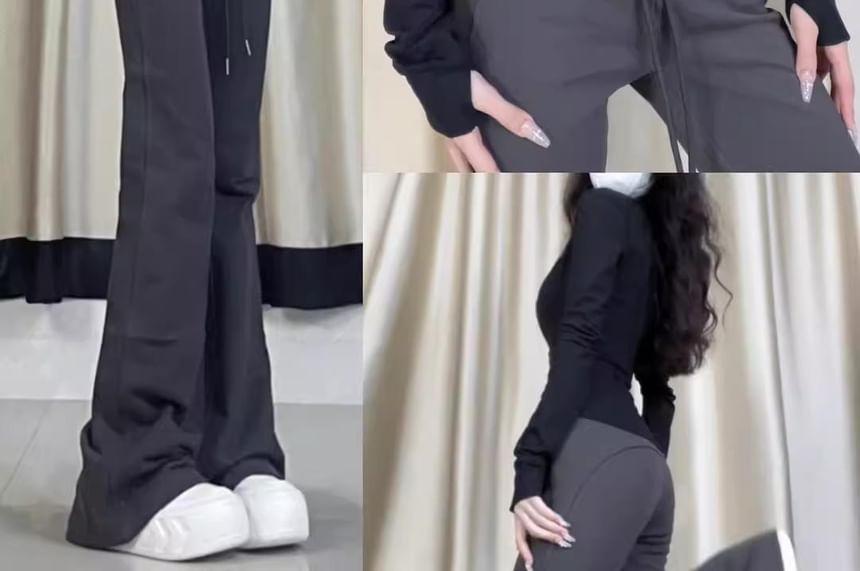 Drawstring Waist Bootcut Sweatpants Product Image