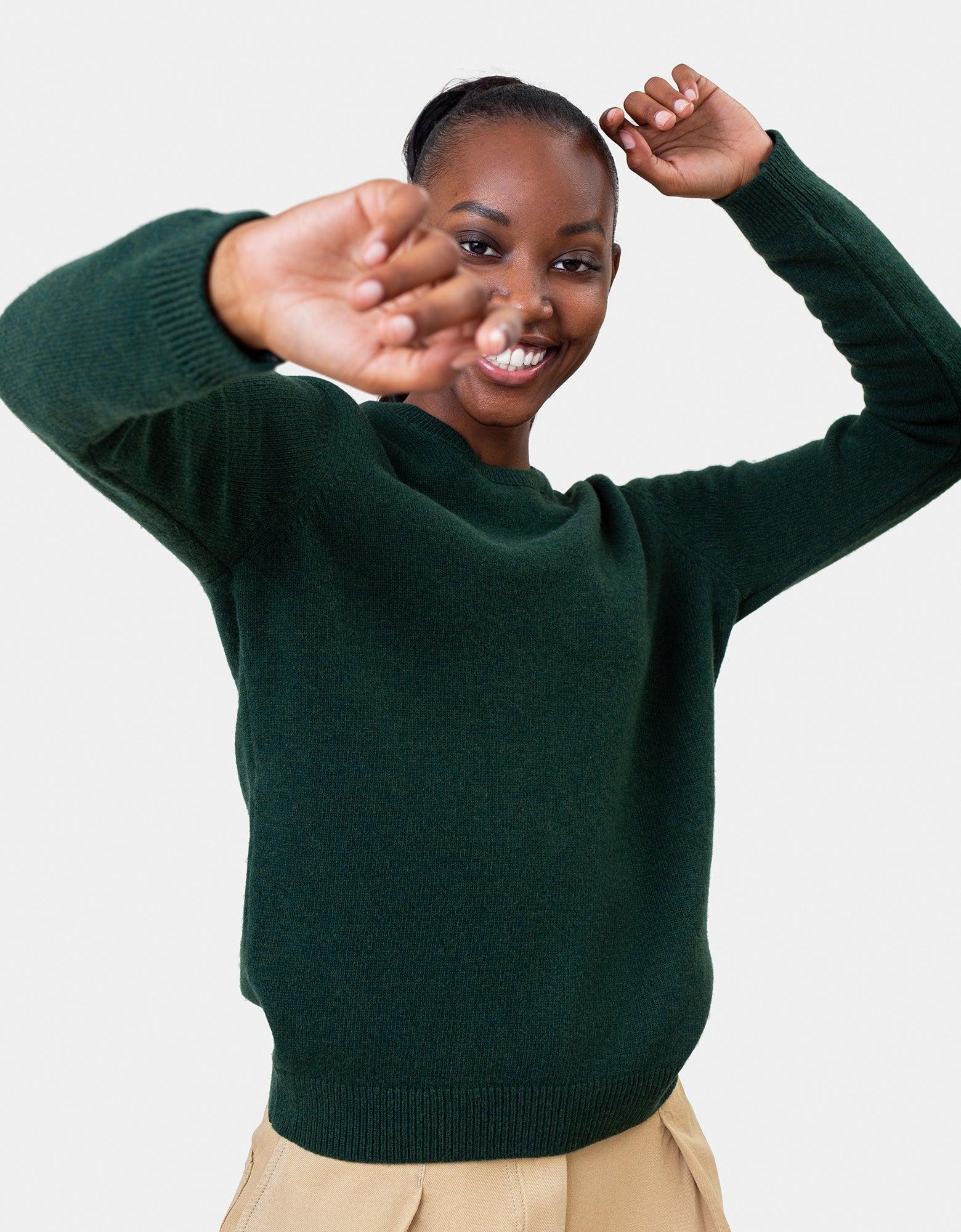 Women Classic Merino Wool Crew - Scarlet Red Product Image