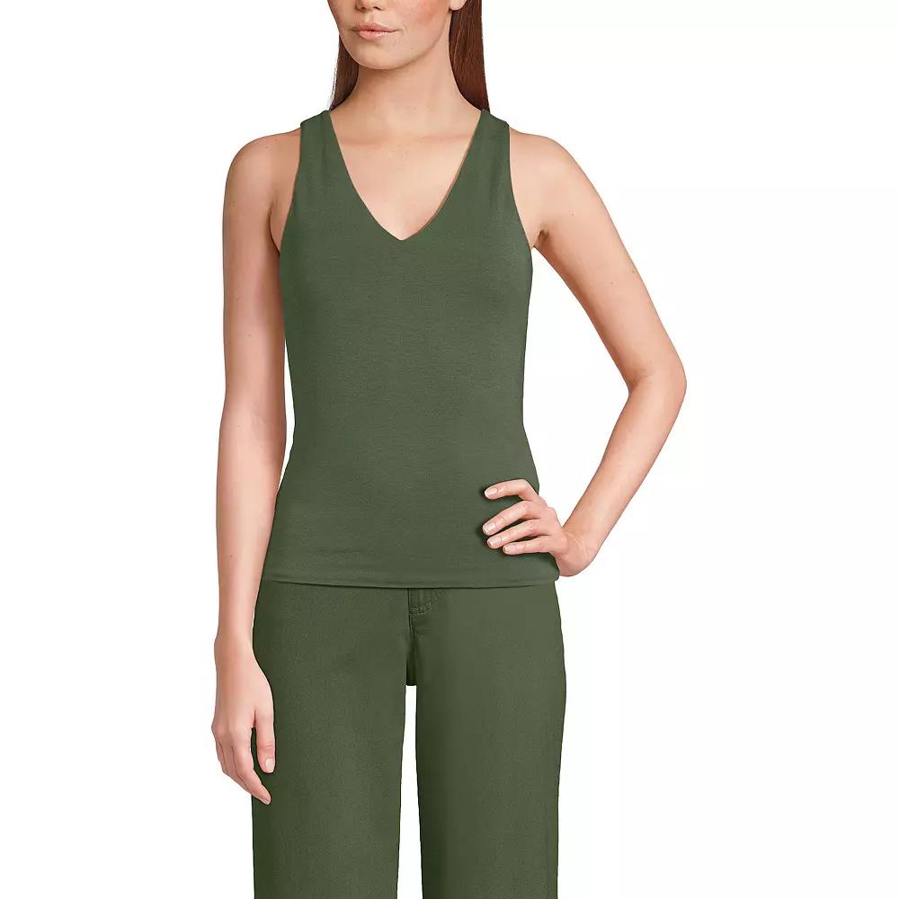Women's Lands' End Fitted V-Neck Tank Top,  Product Image