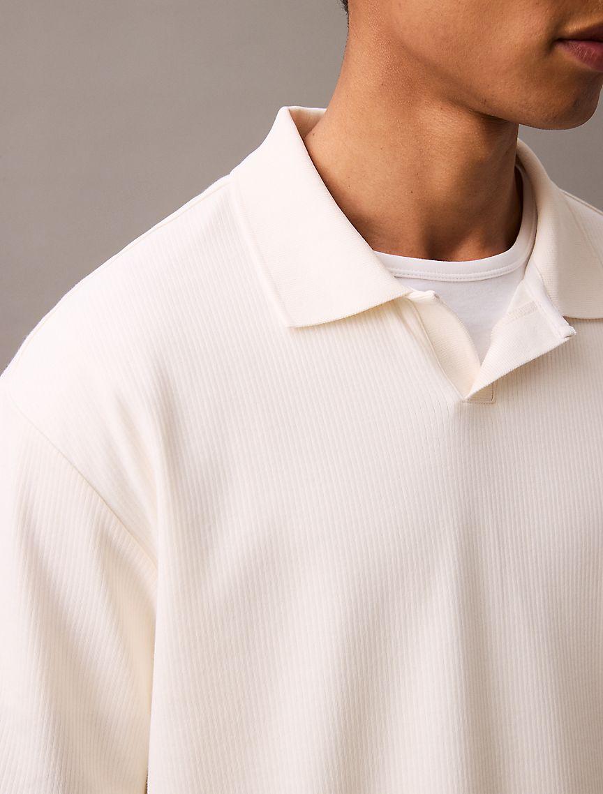 Drop Needle Ribbed Polo Shirt Product Image