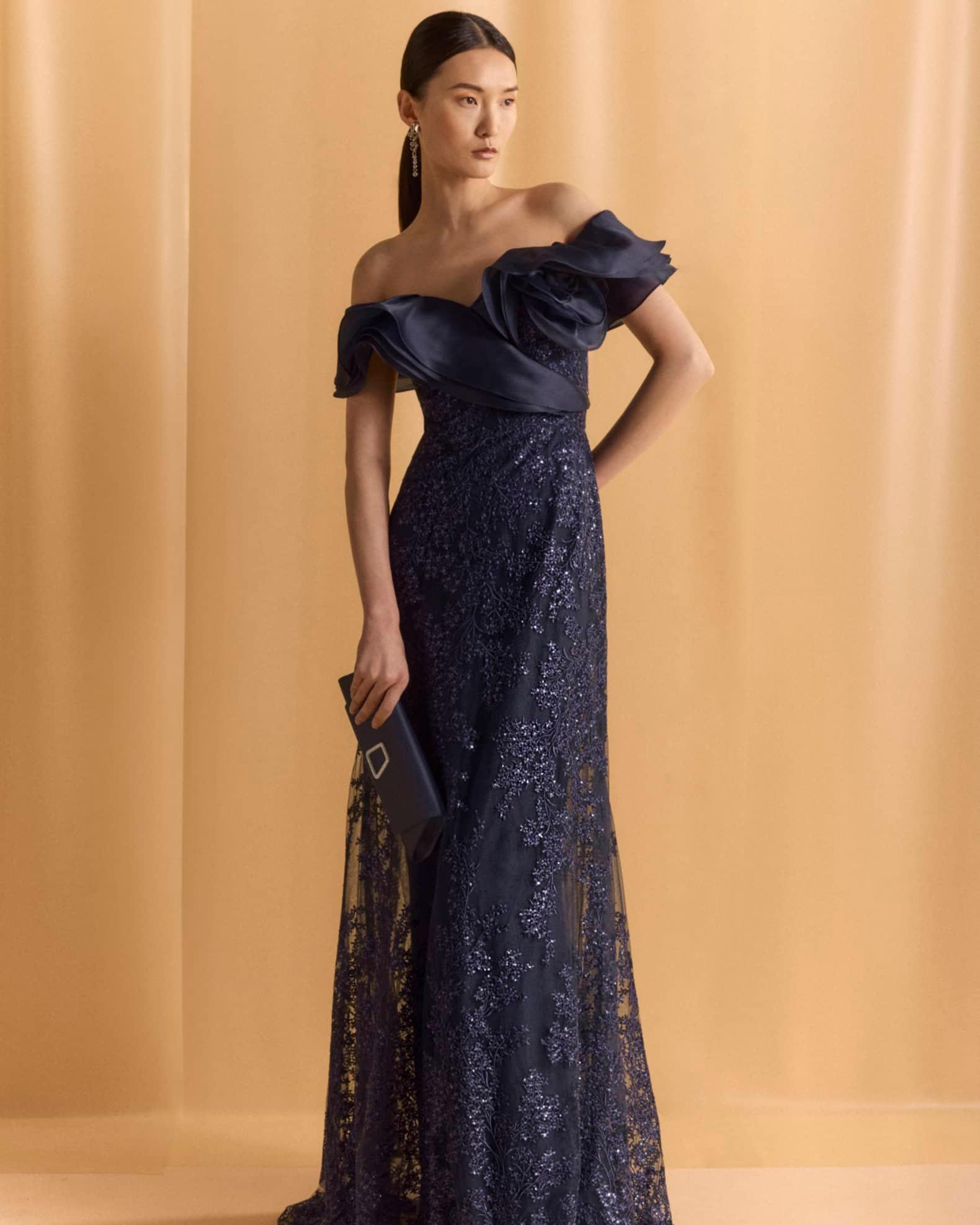 Sequin Embroidered Organza & Tulle Gown Product Image