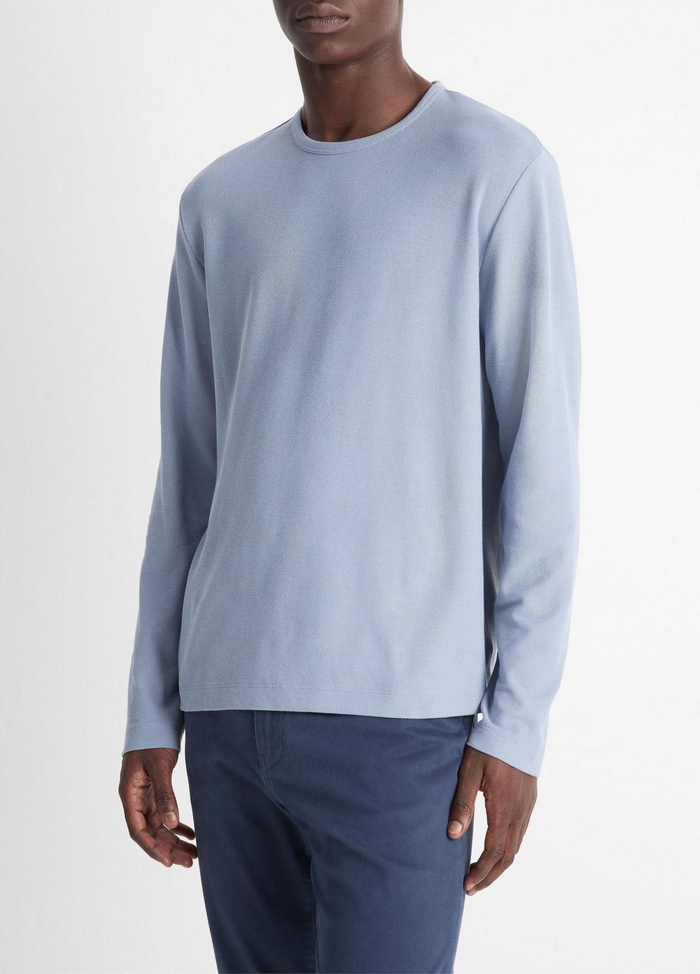 Pima Cotton Piqué Long-Sleeve T-Shirt Product Image