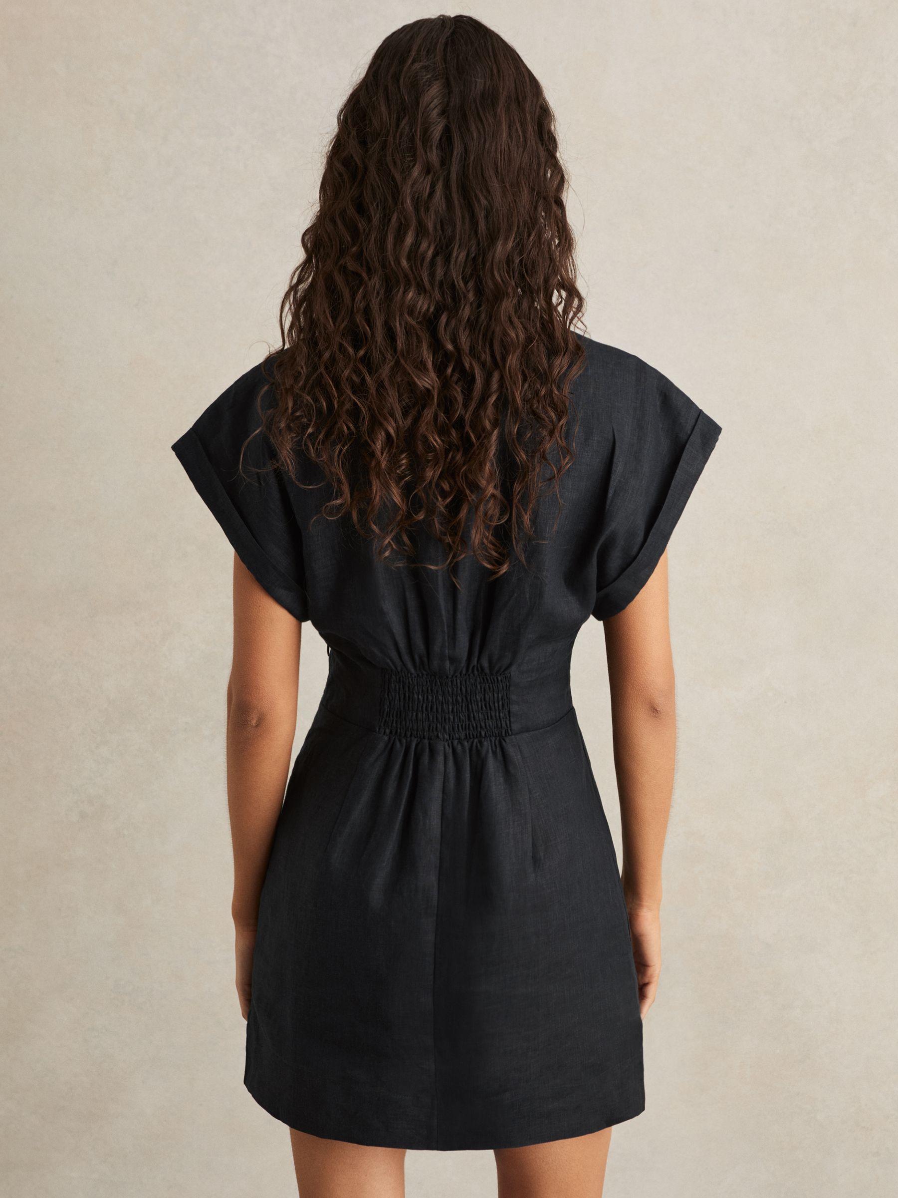 Tie Front Beach Cover-Up Dress in Navy Product Image