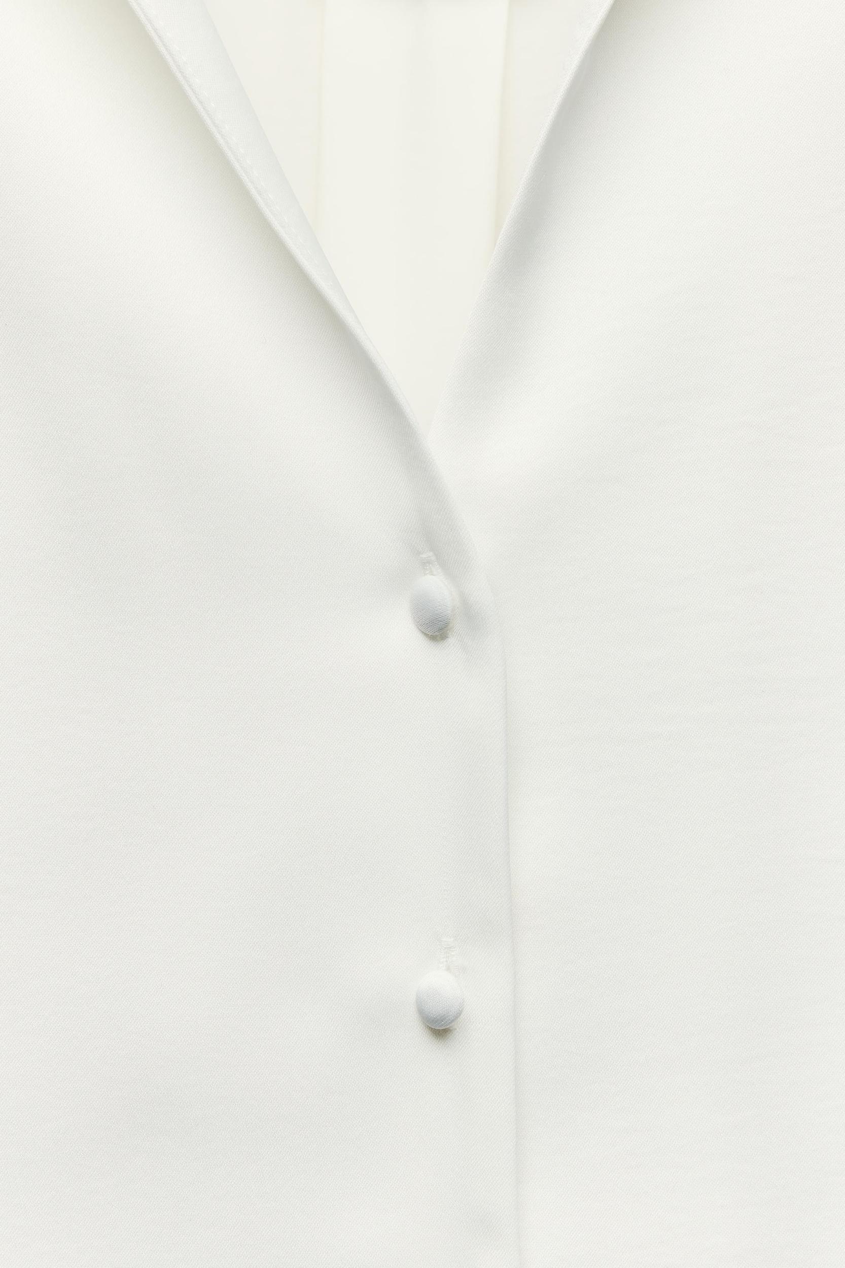 SATIN EFFECT CROPPED SHIRT Product Image