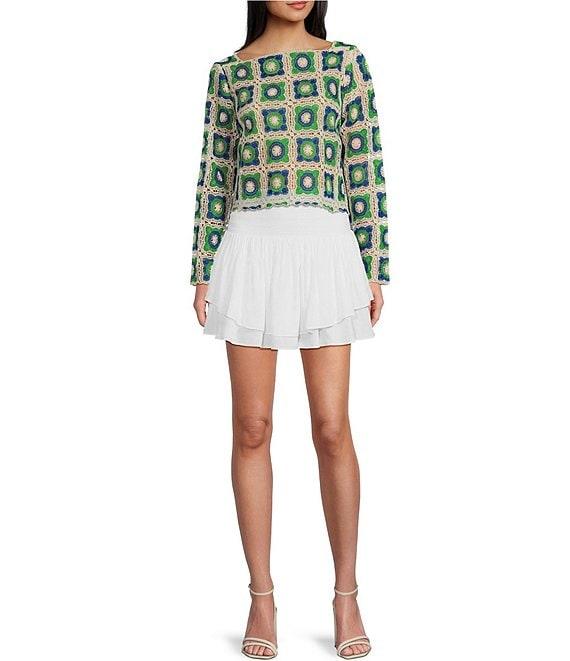 Chelsea & Violet Lauren Textured Layered Pull-On Ruffle Skort Product Image