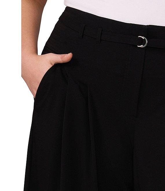 CeCe Plus Size High Waisted Wide Leg Belted Pants Product Image