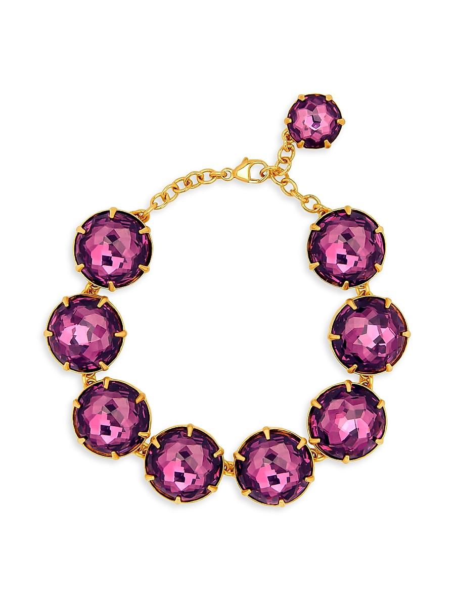 Womens 24K-Gold-Plated & Glass Crystal Bracelet Product Image