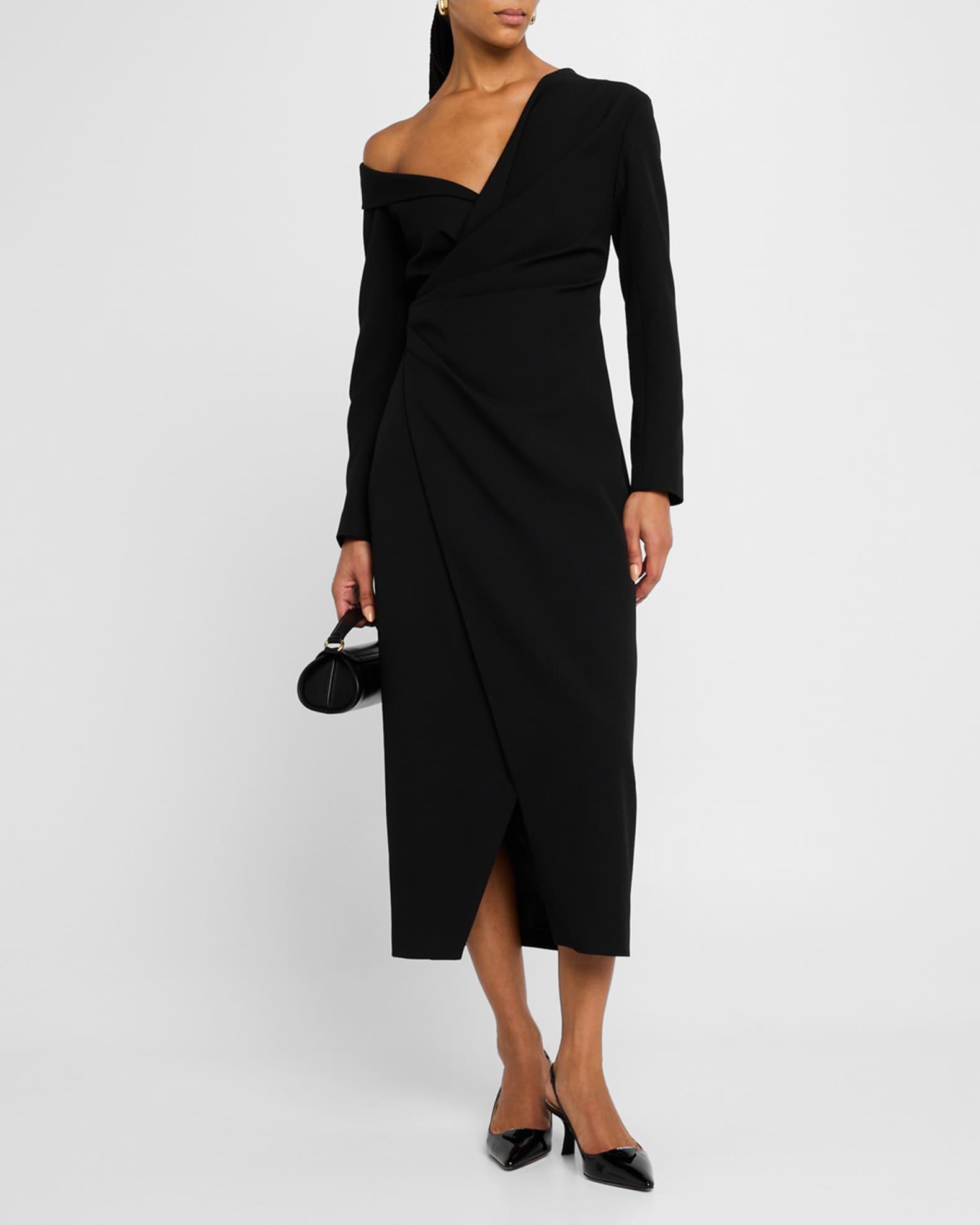 Kylah Ruched One-Shoulder Midi Dress Product Image